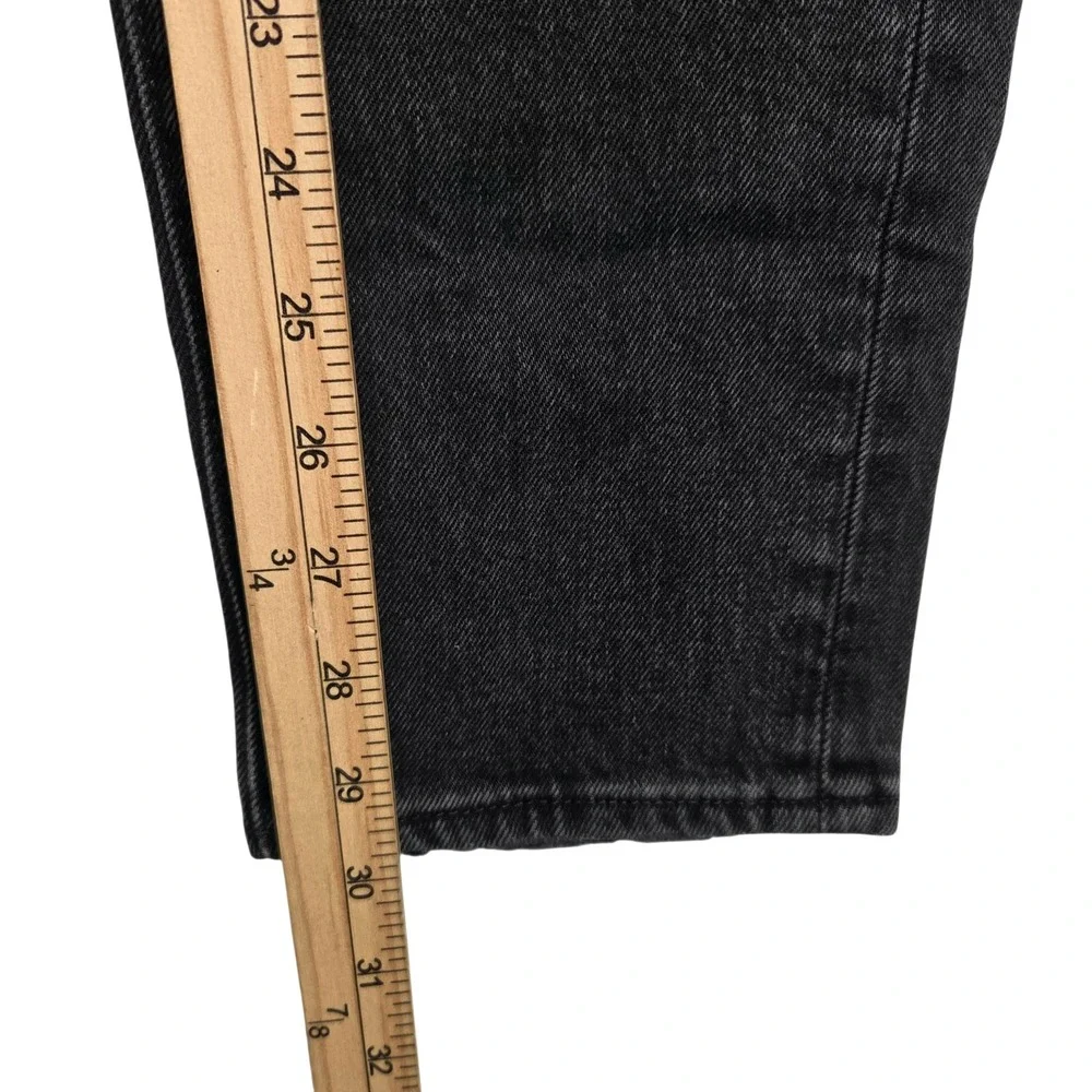 NEW Abercrombie & Fitch 90s Slim Jeans Womens 28 Black Distressed Stretch